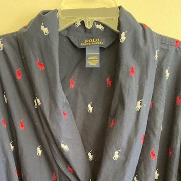 POLO RALPH LAUREN Men's All Over Polo Player Logo Robe Navy, Red, White L/XL - Picture 6 of 16
